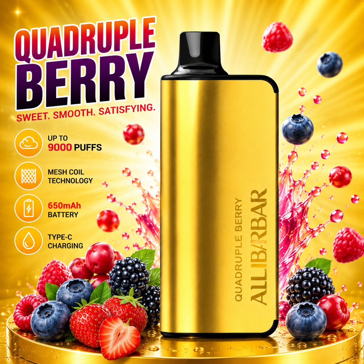 Ati Bar 9000 Puffs Quadruple Berry