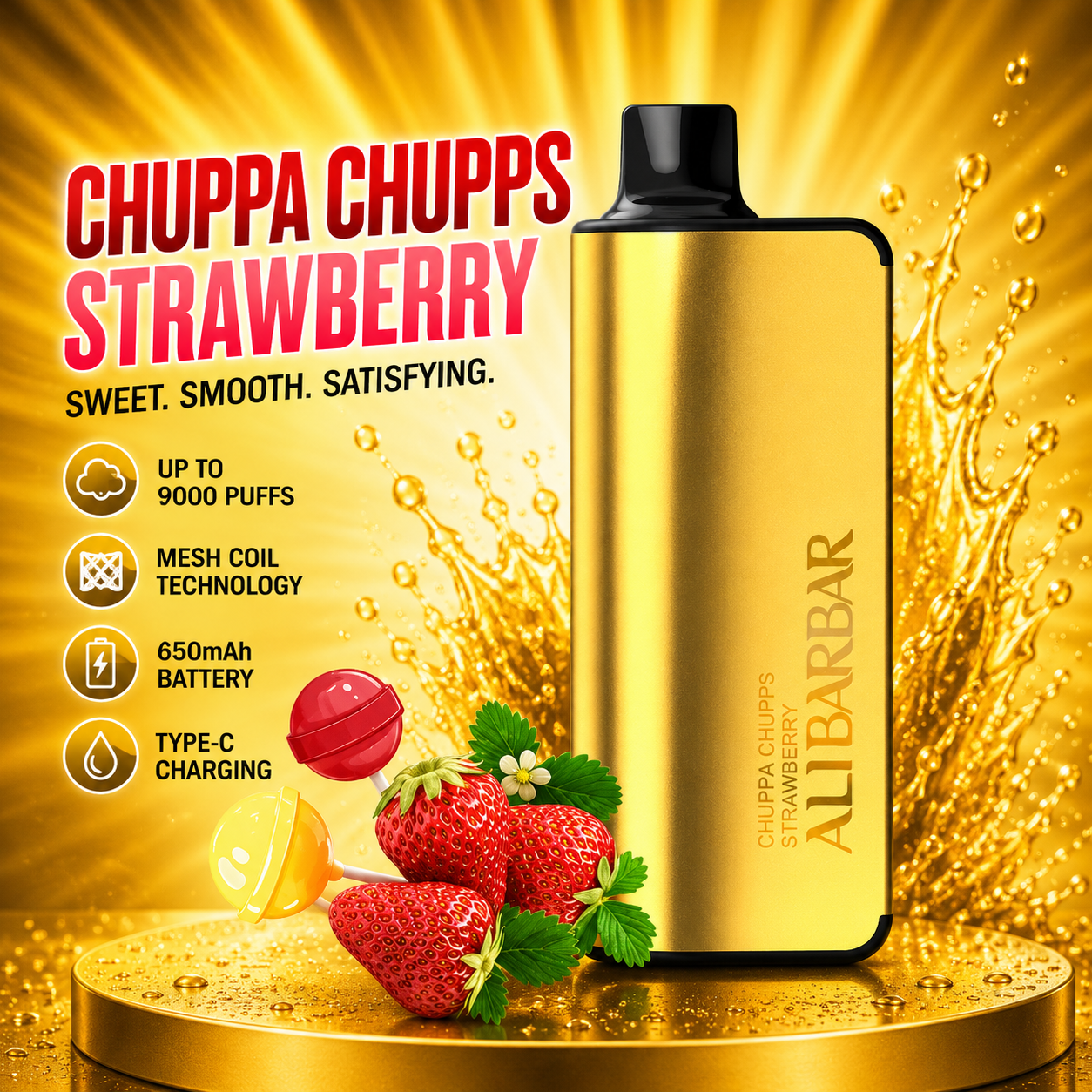 Ati Bar 9000 Puffs Chuppa Chuppu Strawberry