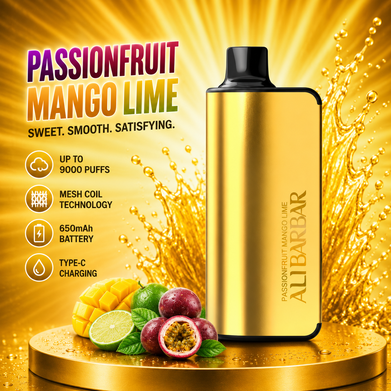 Ati Bar 9000 Puffs  Passion Fruit Mango Lime